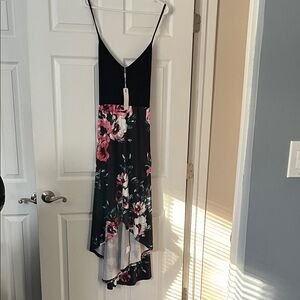 Floral Black and Pink Women's Dress